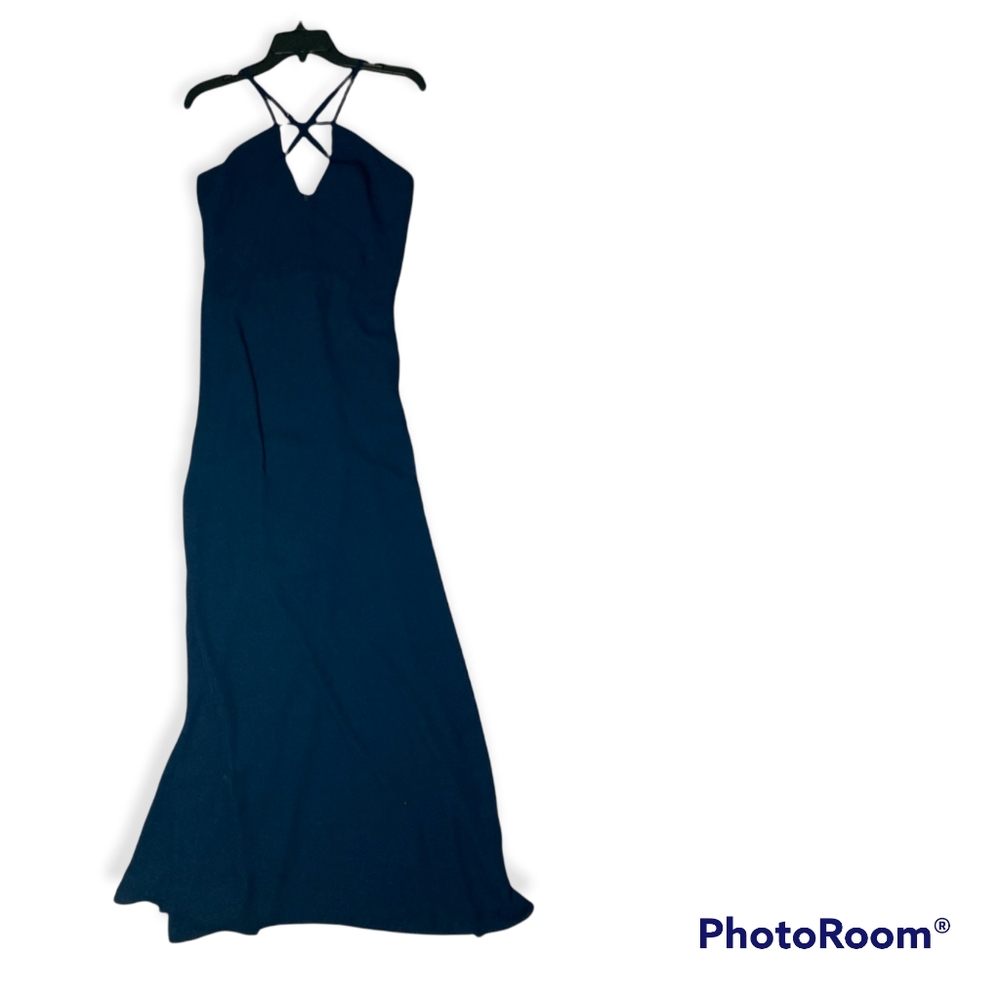Fame and Partners Navy Strappy Formal Maxi Dress size 10